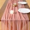 imageSocomi Easter Spring Table Runner Pastel Stripe Floral Cheesecloth Gauze 120 Inch Rustic Boho Cheese Cloth Runner for Wedding Party Baby Bridal Shower Decoration Holiday Home DecorationsRose Gold