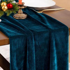 imageSocomi Red Heart Valentines Day Romantic Plush Fluffy Faux Fur Jacquard Table Runner for Holiday Kitchen Dining Table Decoration Home Party Decor 13x72 InchPeacock